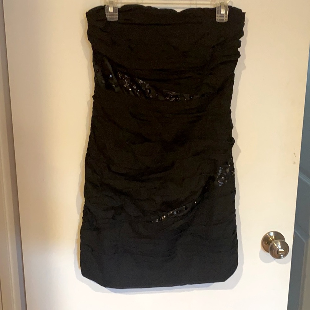 Express Black strapless mini dress